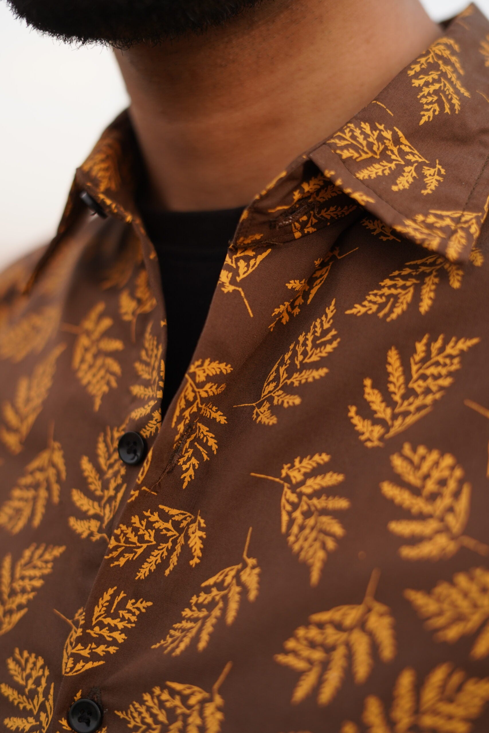 SLYRR Cocoa Leaf Print Shirt