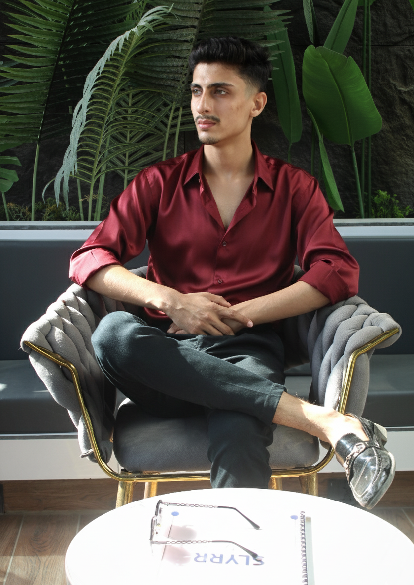 SLYRR Midnight Luxe Satin Shirt